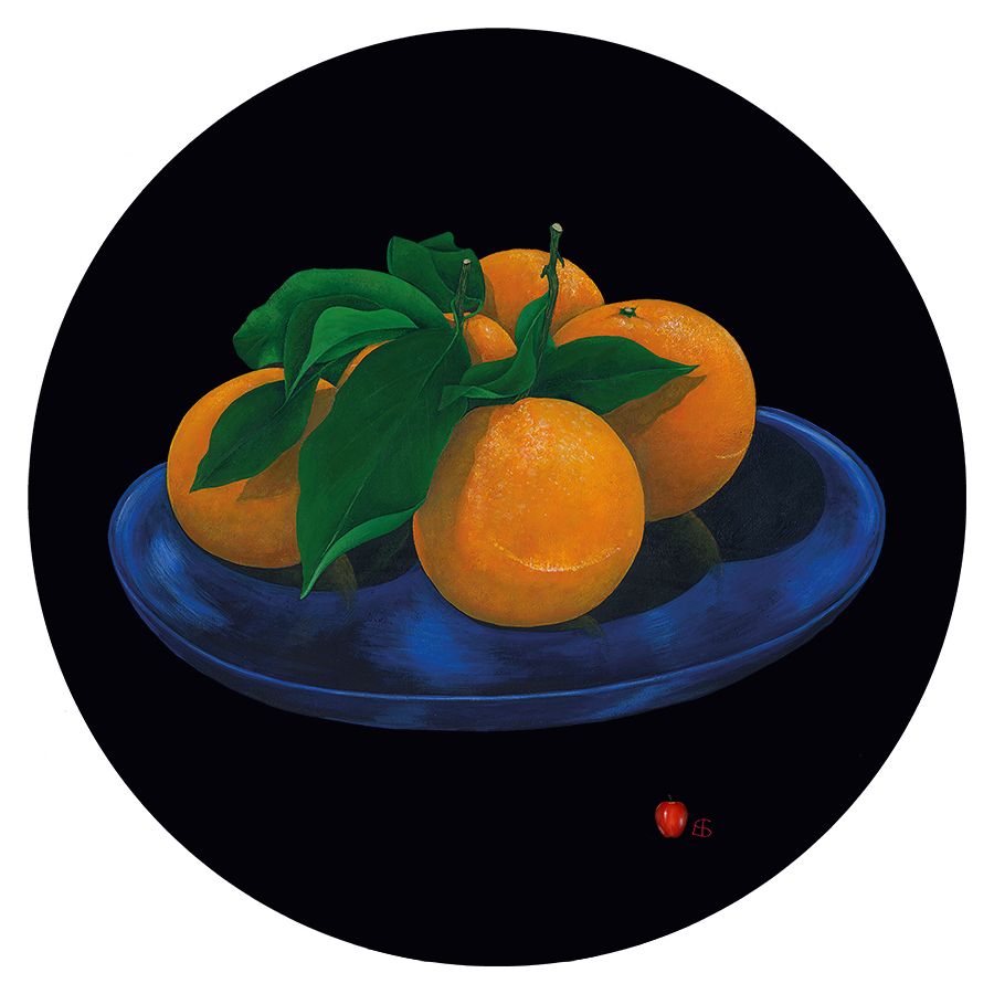 Oranges on a Blue Plate' Trivet